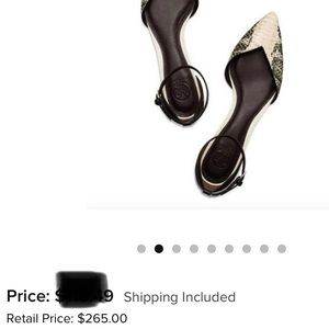 🚫SOLD🚫Tory Burch V-Cut Ankle Strap Flats